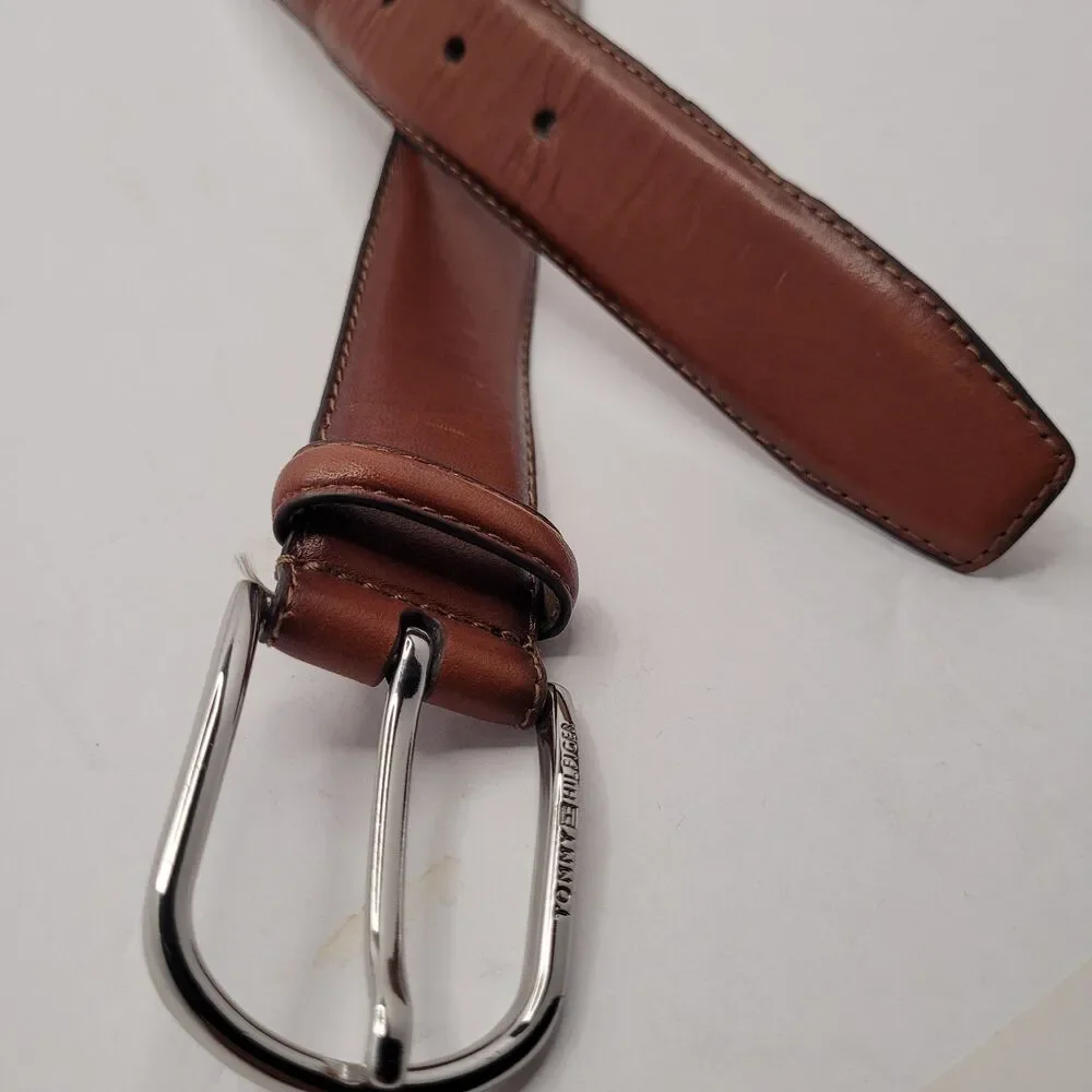 Tommy Hilfiger Mens Genuine Leather Belt Classic Casual Everyday Belt Sz 38